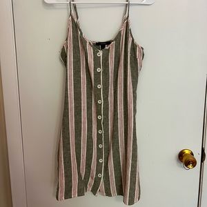 Forever 21 Striped Button Dress